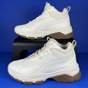 Puma Cassia Via Mid Women's Size 8 Beige Off White Mid Top Shoes 39130905