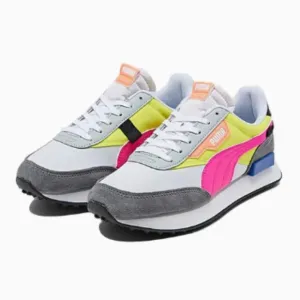 PUMA Future Rider Play On Sneakers Yellow Alert/White/Hot Pink Size 8.5 NIB!
