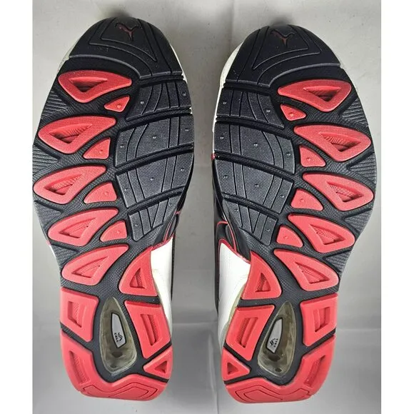 Puma Mens White &amp; Red Athletic Shoes Size 10,5