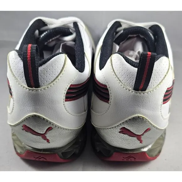 Puma Mens White &amp; Red Athletic Shoes Size 10,5