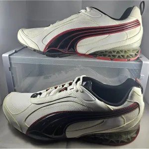 Puma Mens White &amp; Red Athletic Shoes Size 10,5