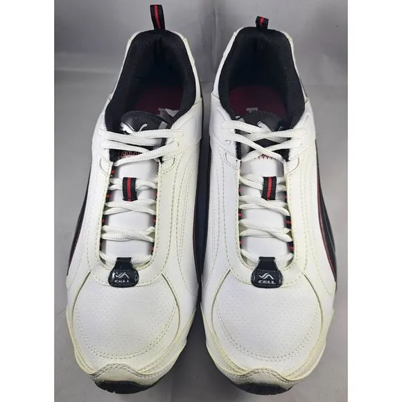 Puma Mens White &amp; Red Athletic Shoes Size 10,5