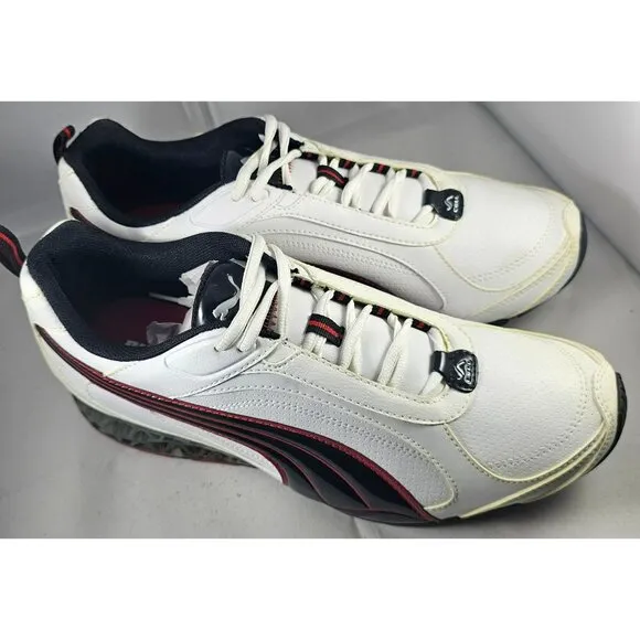 Puma Mens White &amp; Red Athletic Shoes Size 10,5