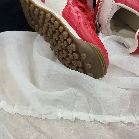 Puma Red and White Athletic Shoes Leather NWOB