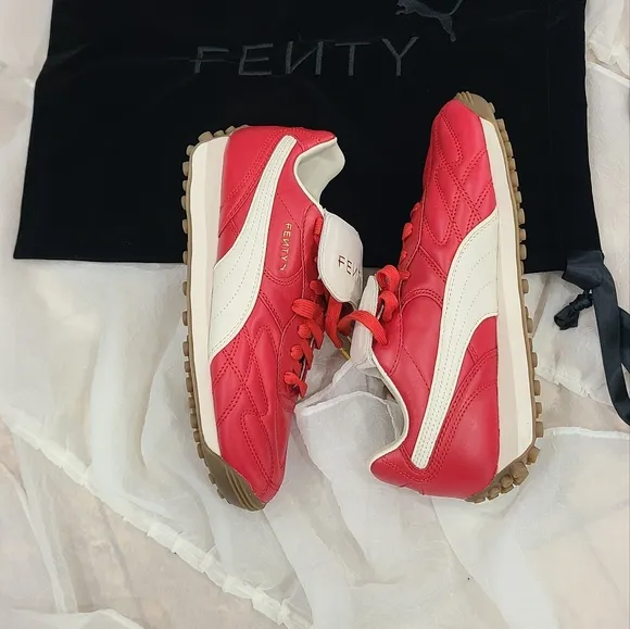 Puma Red and White Athletic Shoes Leather NWOB