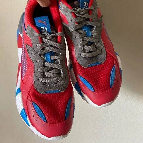 Puma Rs x Retro Red Steel Gray Indigo Sneakers Size 10.5