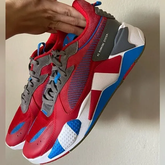 Puma Rs x Retro Red Steel Gray Indigo Sneakers Size 10.5