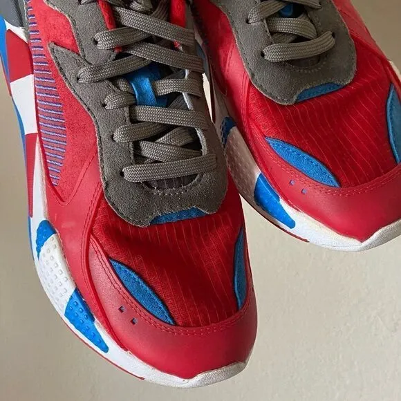 Puma Rs x Retro Red Steel Gray Indigo Sneakers Size 10.5