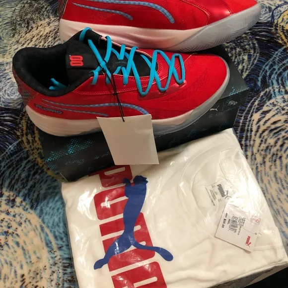 PUMA SCOOT HENDERSON ALL PRO NITRO BASKETBALL SHOES, PUMA COTTON T SHIRT
