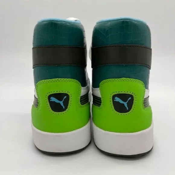 PUMA Sky 2 High-tops Men's White, Teal, Lime Green, &amp; Black Sneakers Size 10