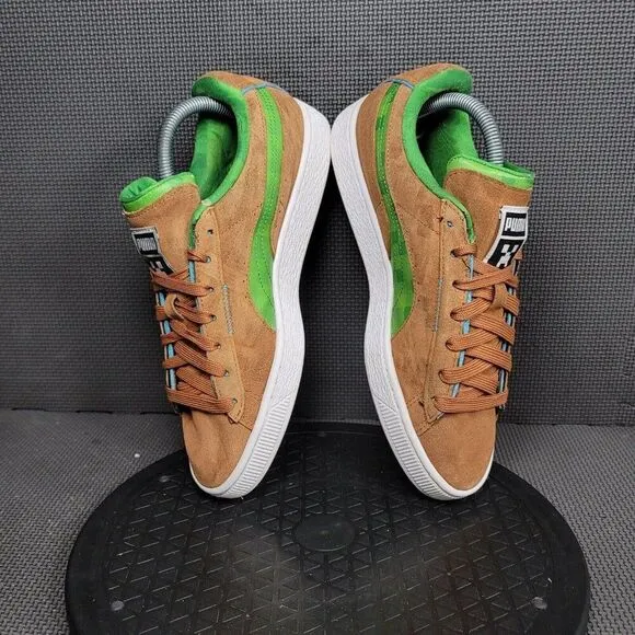 Puma Suede x Minecraft Shoes Mens Sz 7.5 Brown Green Low Top Sneakers Trainers