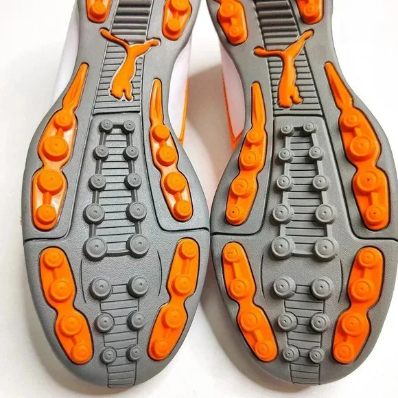 Puma Titan Tour v2 White Orange Lace Up Golf Shoes Men's Size 5 Women's 7