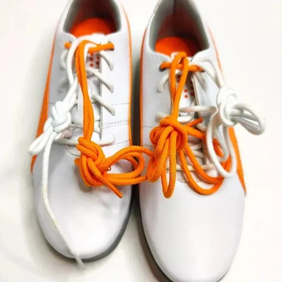 Puma Titan Tour v2 White Orange Lace Up Golf Shoes Men's Size 5 Women's 7