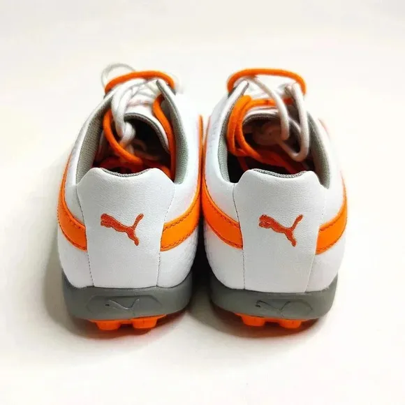 Puma Titan Tour v2 White Orange Lace Up Golf Shoes Men's Size 5 Women's 7