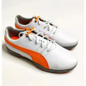 Puma Titan Tour v2 White Orange Lace Up Golf Shoes Men's Size 5 Women's 7