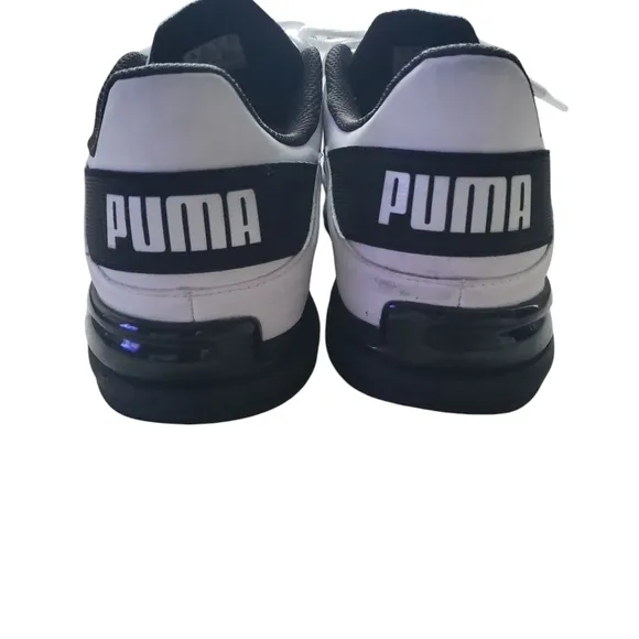 Puma White and Black Athletic Shoes with Synthetic Upper