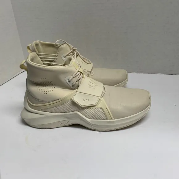 Puma Womens Sz 7.5 The Fenty Rihanna Cream Colored High Top Sneaker Shoes   1903