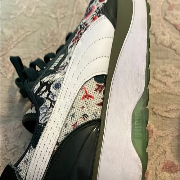 Puma x Liberty Green and White Floral Sneakers