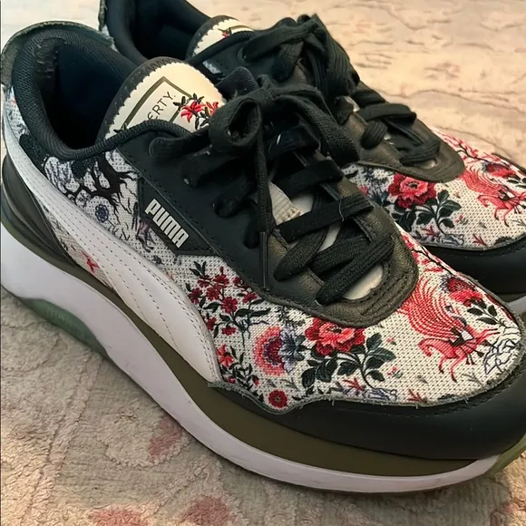 Puma x Liberty Green and White Floral Sneakers