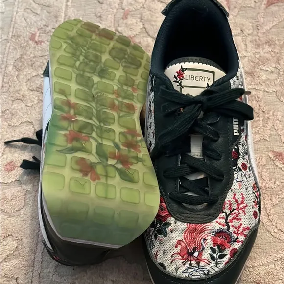 Puma x Liberty Green and White Floral Sneakers