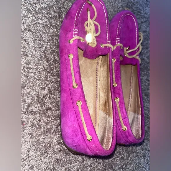 Purple Sperry top spider shoes