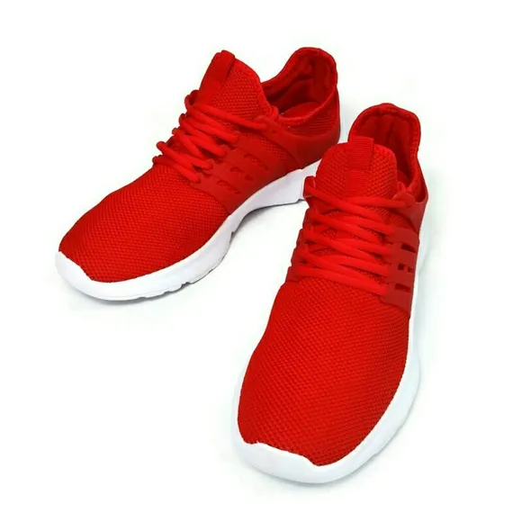 QANSI Men's Sneakers Flyknit Mesh Breathable Shoes