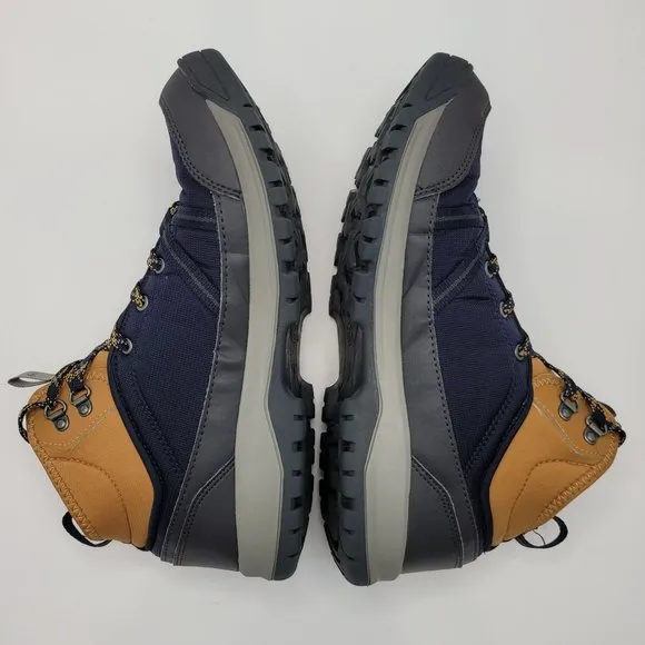 Quechua Waterproof Off-Road Mens Mid Blue Brown Hiking Boots NH300WP US Size 9.5