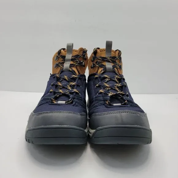 Quechua Waterproof Off-Road Mens Mid Blue Brown Hiking Boots NH300WP US Size 9.5