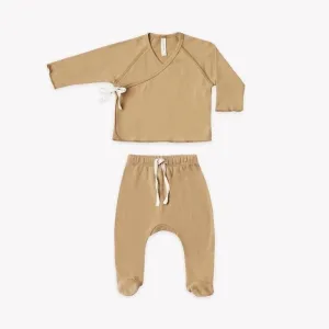 Quincy Mae honey kimono set with pants 6/12M