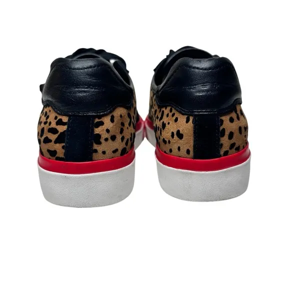 Rag &amp; Bone Army Cheetah Leather Sneakers SZ 37 Shoes Brown Black Red