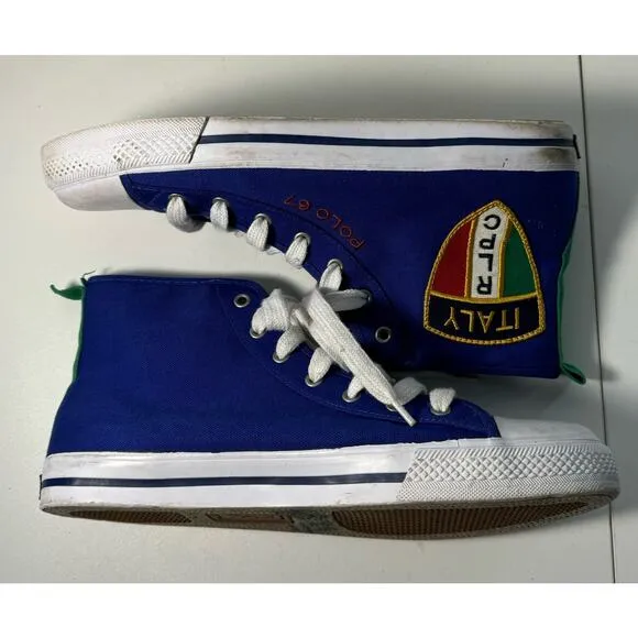 Ralph Lauren Polo 67 Italy Rudy Blue High Top  Men Size 11D Sneakers (READ)