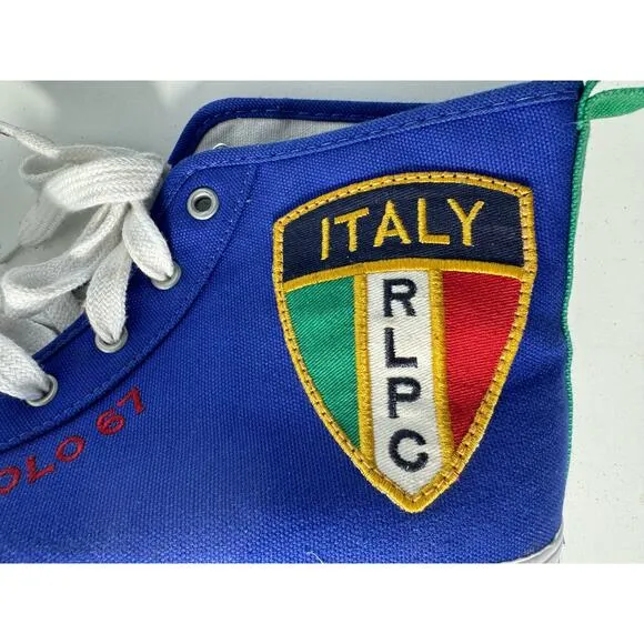 Ralph Lauren Polo 67 Italy Rudy Blue High Top  Men Size 11D Sneakers (READ)