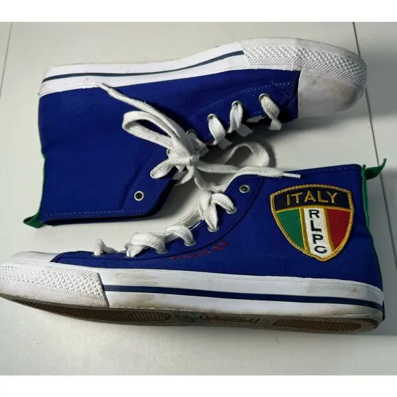 Ralph Lauren Polo 67 Italy Rudy Blue High Top  Men Size 11D Sneakers (READ)