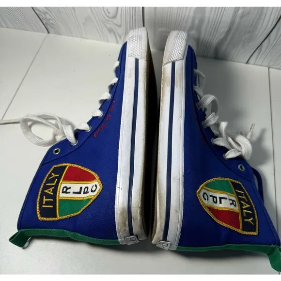 Ralph Lauren Polo 67 Italy Rudy Blue High Top  Men Size 11D Sneakers (READ)