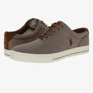 RALPH LAUREN POLO VAUGHN  CANVASS SHOES BEIGE BROWN SHOE MEN'S 10.5M LIKE NEW!