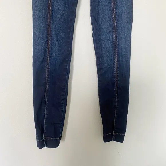 RAMY BROOK Emily Split Hem Jeans High Rise Center Seam Dark Blue Spring Sz 26