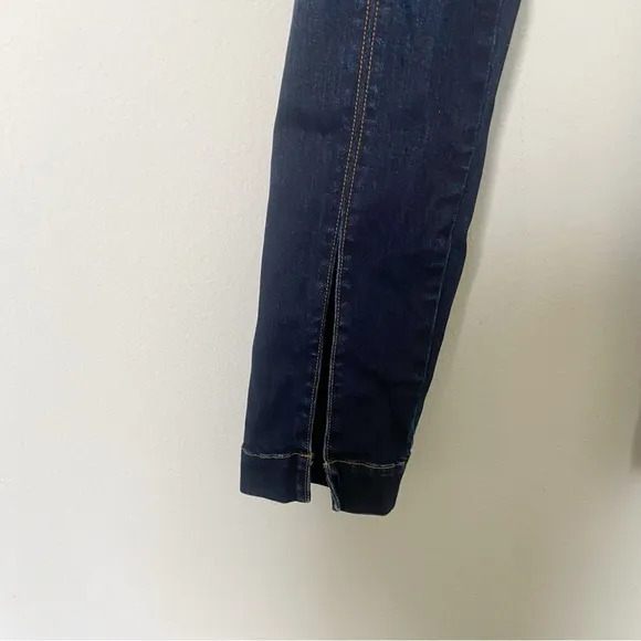 RAMY BROOK Emily Split Hem Jeans High Rise Center Seam Dark Blue Spring Sz 26