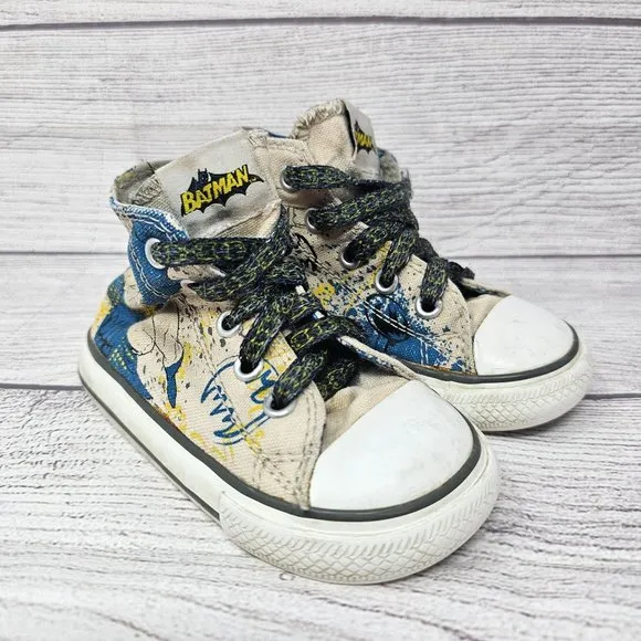 RARE Converse All-Star DC Comic BATMAN Hi Shoes Toddler Size 6