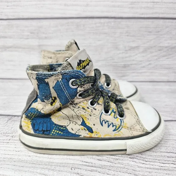RARE Converse All-Star DC Comic BATMAN Hi Shoes Toddler Size 6