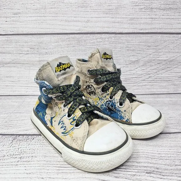 RARE Converse All-Star DC Comic BATMAN Hi Shoes Toddler Size 6