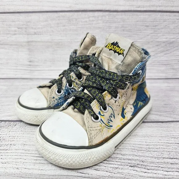 RARE Converse All-Star DC Comic BATMAN Hi Shoes Toddler Size 6