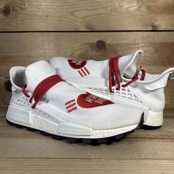 RARE Mens Size 13.5 Adidas NMD Human Race Pharrell “Human Made White Red” EF7223