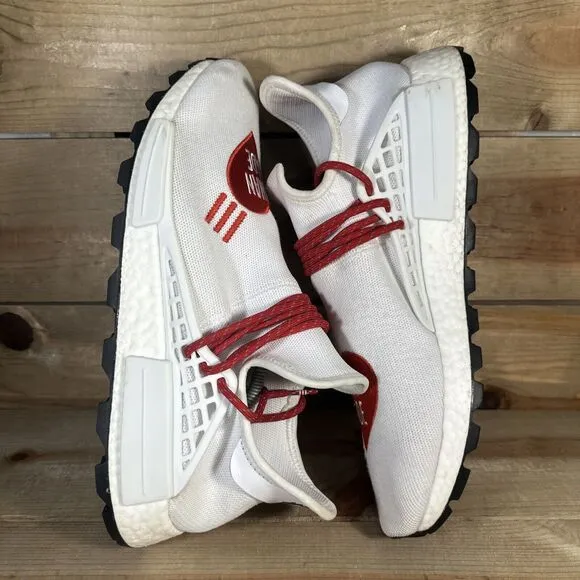 RARE Mens Size 13.5 Adidas NMD Human Race Pharrell “Human Made White Red” EF7223
