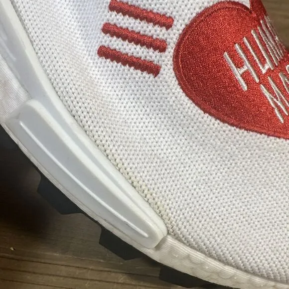 RARE Mens Size 13.5 Adidas NMD Human Race Pharrell “Human Made White Red” EF7223