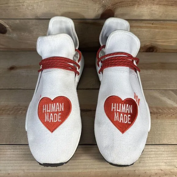 RARE Mens Size 13.5 Adidas NMD Human Race Pharrell “Human Made White Red” EF7223
