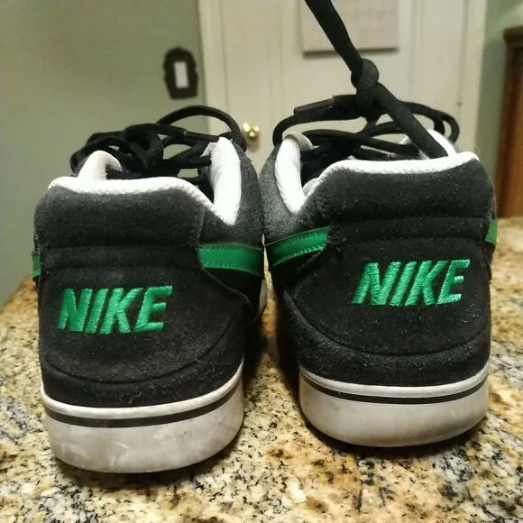 Rare Nike Ruckus Low Skateboarding Shoes 395770-022 Black Green White Mens US 12