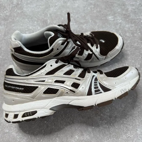 Rare Vintage Y2K ASICS Gel-Kayano Walker in chocolate brown &amp; silver size 8