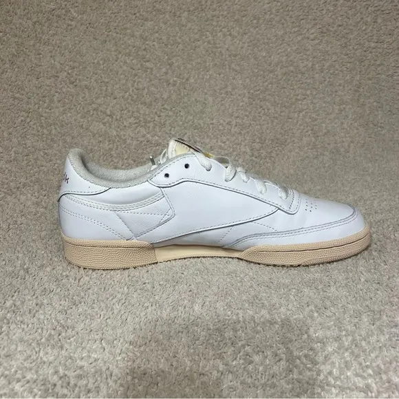 Reebok Club C 85 Cloud White Purple Women’s Retro Leather Low Top Shoes 10