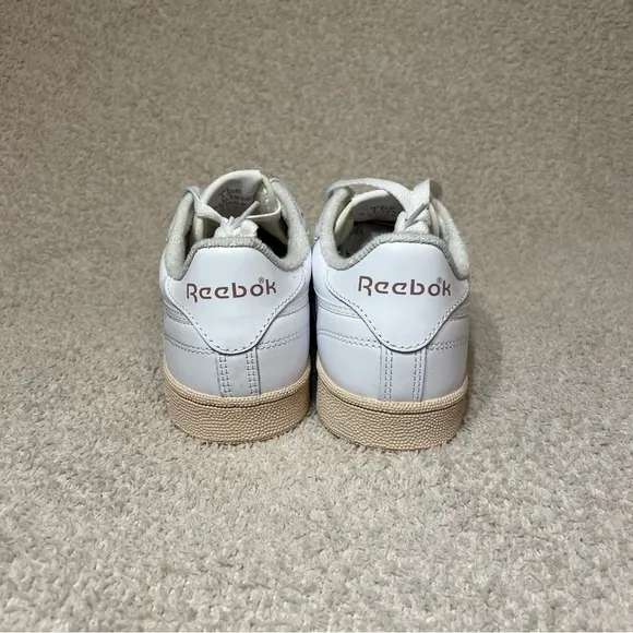 Reebok Club C 85 Cloud White Purple Women’s Retro Leather Low Top Shoes 10