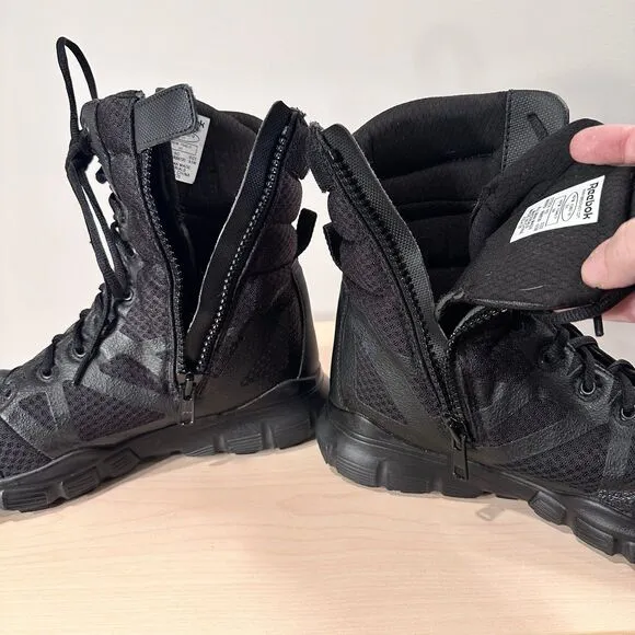 REEBOK DAUNTLESS ULTRA-LIGHT 8&quot; Side-Zip Black Tactical Boots